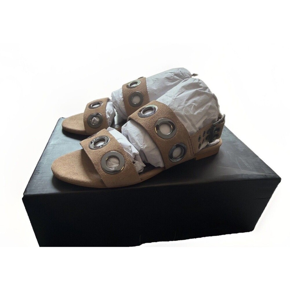 NIB RARE Womens Diesel Darlin D Yeletta Tan Suede Metal Grommet Sandal Sz 6